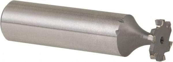 Made in USA - 1/2" Diam x 1/16" Face Width, Carbide-Tipped, 6 Teeth, Shank Connection Woodruff Keyseat Cutter - Uncoated, 2-1/16" OAL x 1/2" Shank, Staggered Teeth, ANSI 204, Old Standard 1 - Exact Tool & Supply