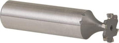 Made in USA - 1/2" Diam x 1/16" Face Width, Carbide-Tipped, 6 Teeth, Shank Connection Woodruff Keyseat Cutter - Uncoated, 2-1/16" OAL x 1/2" Shank, Staggered Teeth, ANSI 204, Old Standard 1 - Exact Tool & Supply