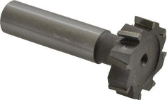 Made in USA - 1-1/8" Diam x 5/16" Face Width, Carbide-Tipped, 8 Teeth, Shank Connection Woodruff Keyseat Cutter - Uncoated, 2-5/16" OAL x 1/2" Shank, Staggered Teeth, ANSI 1009, Old Standard C - Exact Tool & Supply