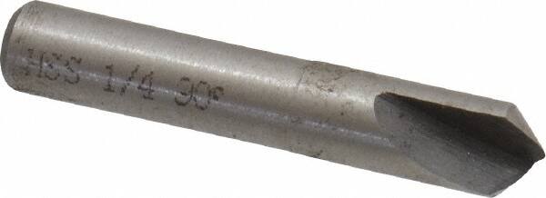 Interstate - 1/4" Head Diam, 1/4" Shank Diam, 1 Flute 90° High Speed Steel Countersink - Exact Tool & Supply