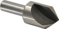 Interstate - 1" Head Diam, 1/2" Shank Diam, 1 Flute 90° High Speed Steel Countersink - Exact Tool & Supply
