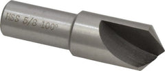 Interstate - 5/8" Head Diam, 1/2" Shank Diam, 1 Flute 100° High Speed Steel Countersink - Exact Tool & Supply
