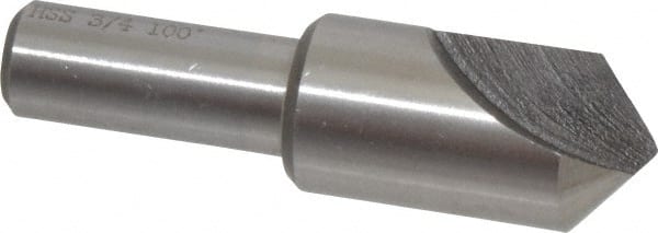 Interstate - 3/4" Head Diam, 1/2" Shank Diam, 1 Flute 100° High Speed Steel Countersink - Exact Tool & Supply