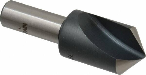 Interstate - 7/8" Head Diam, 1/2" Shank Diam, 1 Flute 100° High Speed Steel Countersink - Exact Tool & Supply