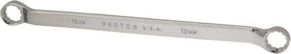 Proto - 12mm x 13mm 12 Point Offset Box Wrench - Double End, 8-7/8" OAL, Steel, Polished Finish, 7.5° Offset - Exact Tool & Supply