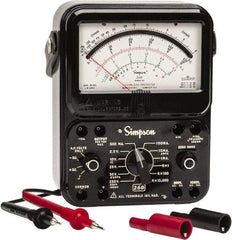 Simpson Electric - 12391, 1,000 VAC/VDC, Analog Manual Ranging Multimeter - 20 mOhm, Measures Voltage, Current, Resistance - Exact Tool & Supply