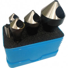 Interstate - 5 Piece, 1/16 to 9/16" Head Diam, 90° Included Angle, Single End Countersink Set - Exact Tool & Supply