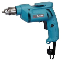 Makita - 3/8" Keyed Chuck, 2,500 RPM, Pistol Grip Handle Electric Drill - 4.9 Amps, 115 Volts, Reversible, Includes Chuck Key & Drill Chuck - Exact Tool & Supply