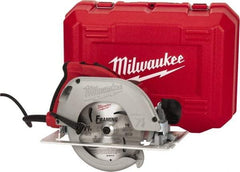 Milwaukee Tool - 15 Amps, 7-1/4" Blade Diam, 5,800 RPM, Electric Circular Saw - 120 Volts, 3.25 hp, 9' Cord Length, 5/8" Arbor Hole, Right Blade - Exact Tool & Supply