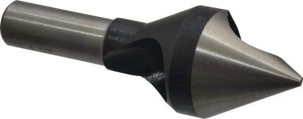 Interstate - 1/2" Shank Diam, 0 Flute 60° High Speed Steel Countersink - Bright Finish, Single End, Straight Shank, Right Hand Cut - Exact Tool & Supply