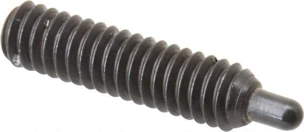 Gibraltar - 1/4-20, 1" Thread Length, 3/16" Plunger Projection, Steel Threaded Spring Plunger - 0.118" Max Plunger Diam, 1" Plunger Length, 3 Lb Init End Force, 13 Lb Final End Force, 5/64" Hex - Exact Tool & Supply
