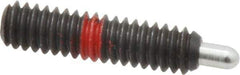 Gibraltar - 1/4-20, 1" Thread Length, 3/16" Plunger Projection, Steel Threaded Spring Plunger - 0.118" Max Plunger Diam, 1" Plunger Length, 1 Lb Init End Force, 4 Lb Final End Force, 5/64" Hex - Exact Tool & Supply