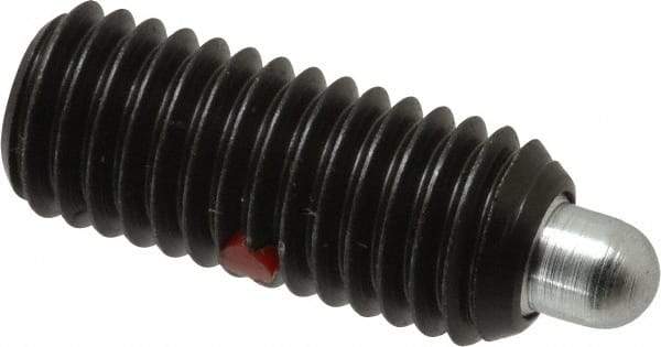 Gibraltar - 1/2-13, 1-1/4" Thread Length, 1/4" Plunger Projection, Steel Threaded Spring Plunger - 1/4" Max Plunger Diam, 1-1/4" Plunger Length, 2.7 Lb Init End Force, 9.3 Lb Final End Force, 1/4" Hex - Exact Tool & Supply