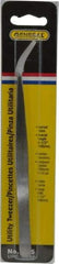 General - 6-1/2" OAL Utility Tweezers - X-LG, Curved Smooth Points - Exact Tool & Supply