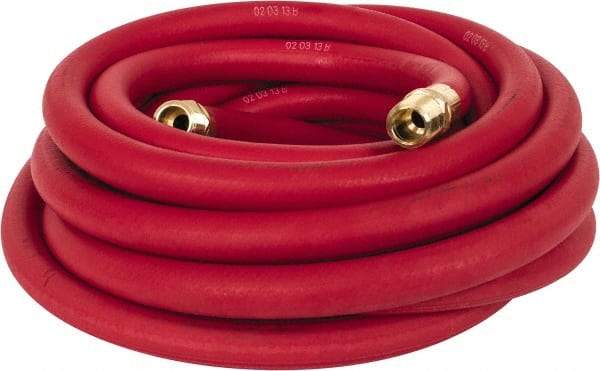 Continental ContiTech - 1/2" ID 25' Long Oil Resistant Air Hose - 250 Working psi, 190°, 1/2" Fitting, Red - Exact Tool & Supply