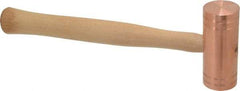 Made in USA - 3 Lb Head 1-3/4" Face Copper Nonmarring Hammer - 14" OAL, Wood Handle - Exact Tool & Supply