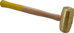 Made in USA - 5 Lb Head 1-7/8" Face Brass Nonmarring Hammer - 15" OAL, Wood Handle - Exact Tool & Supply