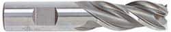 Accupro - 3/8", 1-1/2" LOC, 3/8" Shank Diam, 3-1/4" OAL, 3 Flute, Powdered Metal Square End Mill - Single End, Uncoated, Spiral Flute, 42° Helix, Centercutting, Right Hand Cut, Right Hand Flute - Exact Tool & Supply