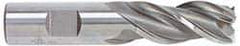Accupro - 3/8", 1-1/2" LOC, 3/8" Shank Diam, 3-1/4" OAL, 3 Flute, Powdered Metal Square End Mill - Single End, Uncoated, Spiral Flute, 42° Helix, Centercutting, Right Hand Cut, Right Hand Flute - Exact Tool & Supply