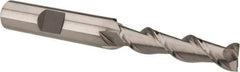 Hertel - 5/16", 1-3/8" LOC, 3/8" Shank Diam, 3-1/8" OAL, 2 Flute, High Speed Steel Square End Mill - Single End, Uncoated, Spiral Flute, 42° Helix, Centercutting, Right Hand Cut, Right Hand Flute - Exact Tool & Supply