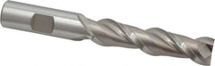 Hertel - 5/8", 2-1/2" LOC, 5/8" Shank Diam, 4-5/8" OAL, 2 Flute, High Speed Steel Square End Mill - Single End, Uncoated, Spiral Flute, 42° Helix, Centercutting, Right Hand Cut, Right Hand Flute - Exact Tool & Supply