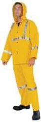 MCR Safety - Size XL, Yellow, Rain Three Piece Suit - 57" Chest, Detachable Hood, Take Up Snaps Ankle, Take Up Snaps Wrist - Exact Tool & Supply