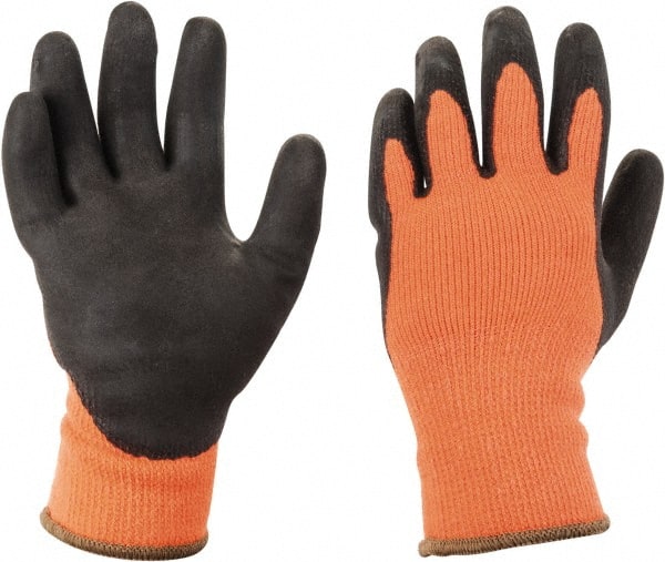 PRO-SAFE - Size M (8) Latex Coated Acrylic/Terry Cold Protection High Visibility Work Gloves - Exact Tool & Supply