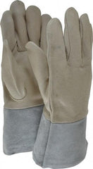PRO-SAFE - Size M Unlined Pigskin Welding Glove - 29.25cm OAL, Gauntlet Cuff, Straight Thumb, For MIG/TIG - Exact Tool & Supply