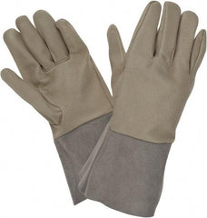 PRO-SAFE - Size S Unlined Pigskin Welding Glove - 28cm OAL, Gauntlet Cuff, Straight Thumb, For MIG/TIG - Exact Tool & Supply