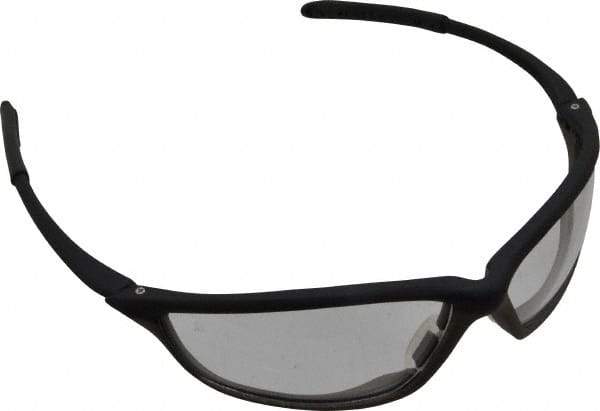 MCR Safety - Clear Lenses, Framed Safety Glasses - Anti-Fog, Scratch Resistant, Onyx/Graphite Gray Polycarbonate Frame, Size Universal, Wrap Around - Exact Tool & Supply