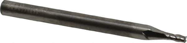 RobbJack - 1/16", 1/8" LOC, 1/8" Shank Diam, 1-1/2" OAL, 4 Flute, Solid Carbide Square End Mill - Single End, Uncoated, Spiral Flute, 30° Helix, Centercutting, Right Hand Cut, Right Hand Flute, Series S1-401 - Exact Tool & Supply