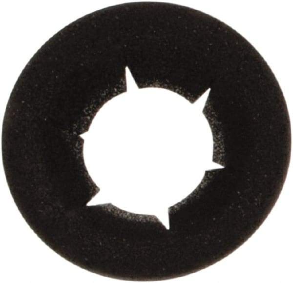 Made in USA - 3/16" OD, Spring Steel Push Nut - Black Phosphate, 3/32" Shaft Diam - Exact Tool & Supply