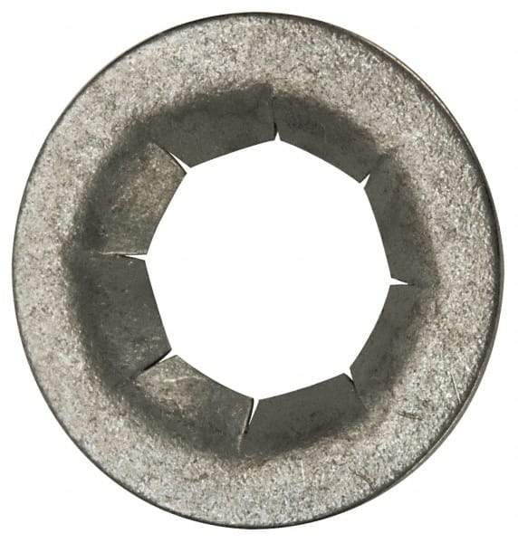 Made in USA - 7/8" OD, Spring Steel Push Nut - Zinc-Plated, 7/16" Shaft Diam - Exact Tool & Supply