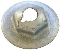 Au-Ve-Co Products - #10-32, 1/2" OD, 3/8" Width Across Flats Washer Lock Nut - Zinc-Plated Spring Steel, For Use with Threaded Fasteners - Exact Tool & Supply