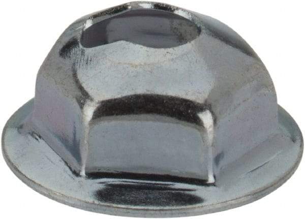 Value Collection - #6-32, 7/16" OD, 5/16" Width Across Flats Washer Lock Nut - Zinc-Plated Spring Steel, For Use with Threaded Fasteners - Exact Tool & Supply