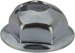 Value Collection - #6-32, 7/16" OD, 5/16" Width Across Flats Washer Lock Nut - Zinc-Plated Spring Steel, For Use with Threaded Fasteners - Exact Tool & Supply