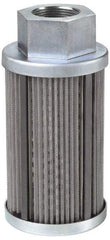 Parker - 30 Mesh, 135 LPM, 35 GPM, 3.53" Diam, Male/Female Magnetic Suction Strainer - 1-1/2 Port NPT, 7.39" Long - Exact Tool & Supply