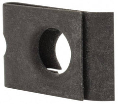 Made in USA - #10-32 Screw, 0.025 to 1/16" Thick, Spring Steel Standard U Nut - 5/16" Center Edge, Black Phosphate Finish - Exact Tool & Supply