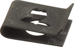 Made in USA - #10-24 Screw, 0.013 to 0.115" Thick, Spring Steel Standard U Nut - 1/4" Center Edge, Black Phosphate Finish - Exact Tool & Supply