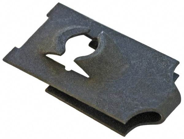 Made in USA - #6 Screw, 0.025 to 0.04" Thick, Spring Steel J Nut - 7/32" Center Edge, Black Phosphate Finish - Exact Tool & Supply