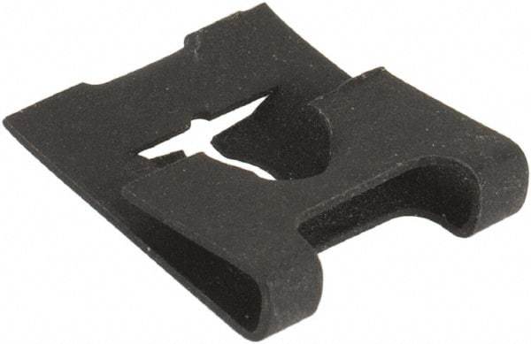 Made in USA - #8-32 Screw, 0.045 to 1/16" Thick, Spring Steel J Nut - 15/64" Center Edge, Black Phosphate Finish - Exact Tool & Supply