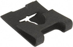 Made in USA - #8-32 Screw, 0.045 to 1/16" Thick, Spring Steel J Nut - 15/64" Center Edge, Black Phosphate Finish - Exact Tool & Supply