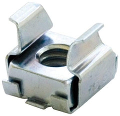 Made in USA - 3/8-16 Screw, 0.093 to 1/8" Thick, Spring Steel Cage Nut - Zinc-Plated Finish - Exact Tool & Supply