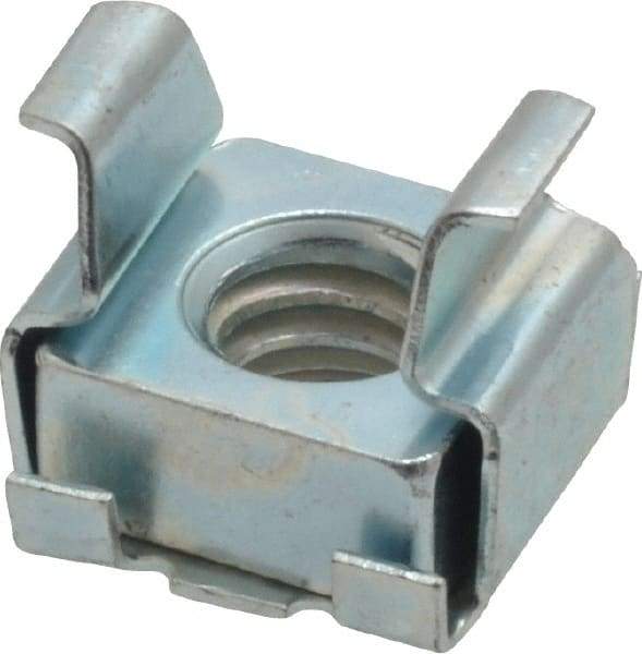 Value Collection - 1/4-20 Screw, 1/8 to 5/32" Thick, Spring Steel Cage Nut - Zinc-Plated Finish - Exact Tool & Supply