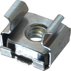 Made in USA - #10-24 Screw, 0.064 to 0.105" Thick, Spring Steel Cage Nut - Zinc-Plated Finish - Exact Tool & Supply