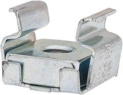 Made in USA - #8-32 Screw, 0.064 to 0.105" Thick, Spring Steel Cage Nut - Zinc-Plated Finish - Exact Tool & Supply
