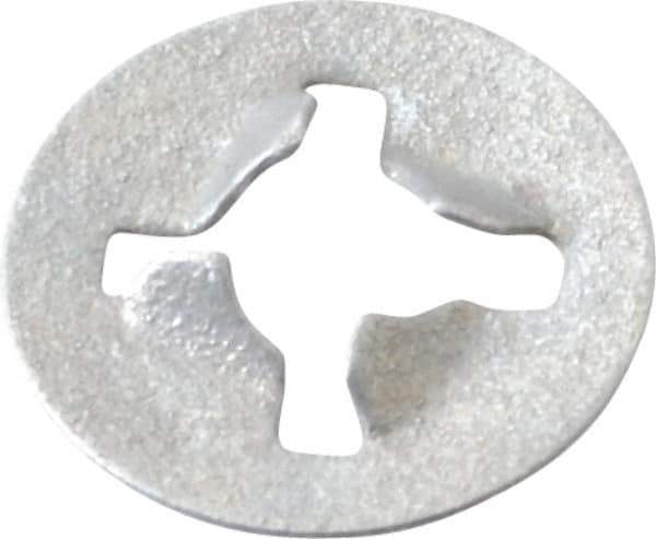 Made in USA - #6 Screw, 11/32" OD, Spring Steel Push Nut - Zinc-Plated - Exact Tool & Supply