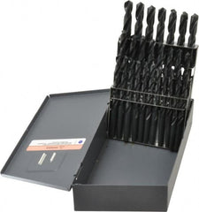 Hertel - 118° Point, Oxide Finish, High Speed Steel Jobber Length Drill Bit Set - Exact Tool & Supply