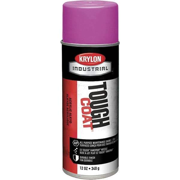Krylon - OSHA Purple, 12 oz Net Fill, High Gloss, Enamel Spray Paint - 20 to 25 Sq Ft per Can, 16 oz Container, Use on Conduits, Ducts, Electrical Equipment, Machinery, Metal, Motors, Pipelines & Marking Areas, Railings, Steel Bars, Tool Boxes, Tools - Exact Tool & Supply
