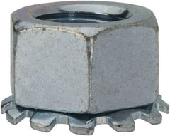Value Collection - 1/2-13, Zinc Plated, Steel Hex Nut with External Tooth Washer - 7/8" Washer Diam, 3/4" Width Across Flats - Exact Tool & Supply